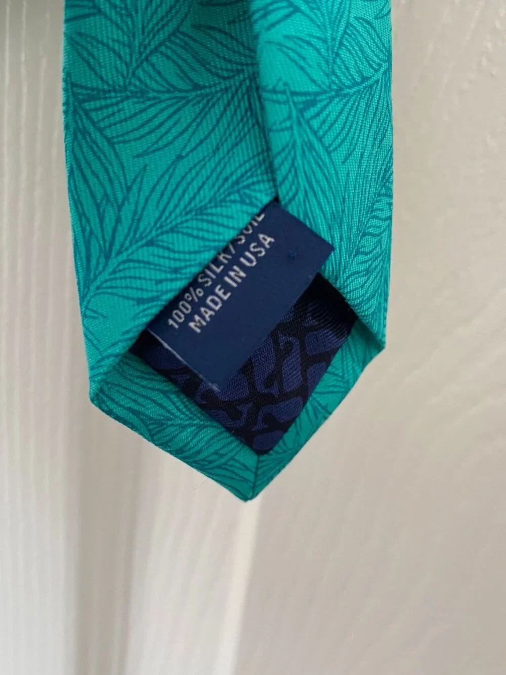 Vineyard Vines Tonal Palms Aquinna Aqua Silk Tie USA NWT
